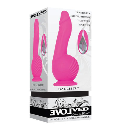 Evolved Ballistic - Pink 19 cm USB Rechargeable Vibrating Dong with Balls Motor & Remote - EN-RS-8010-2