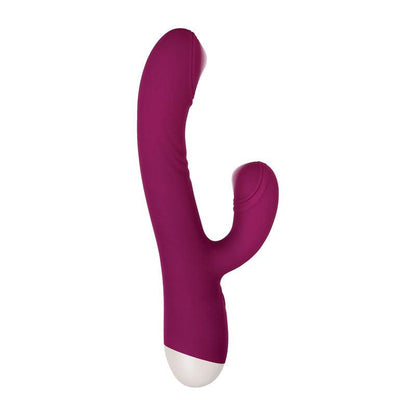 Evolved Double Tap - Burgundy Red 22.2 cm USB Rechargeable Rabbit Vibrator - EN-RS-8317-2