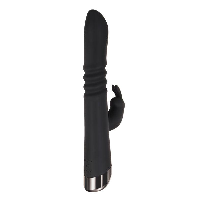 Evolved Rapid Rabbit - Black 25.4 cm USB Rechargeable Thrusting Rabbit Vibrator - EN-RS-8409-2