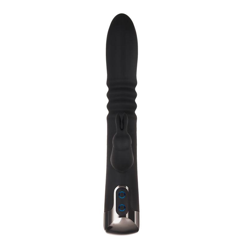 Evolved Rapid Rabbit - Black 25.4 cm USB Rechargeable Thrusting Rabbit Vibrator - EN-RS-8409-2