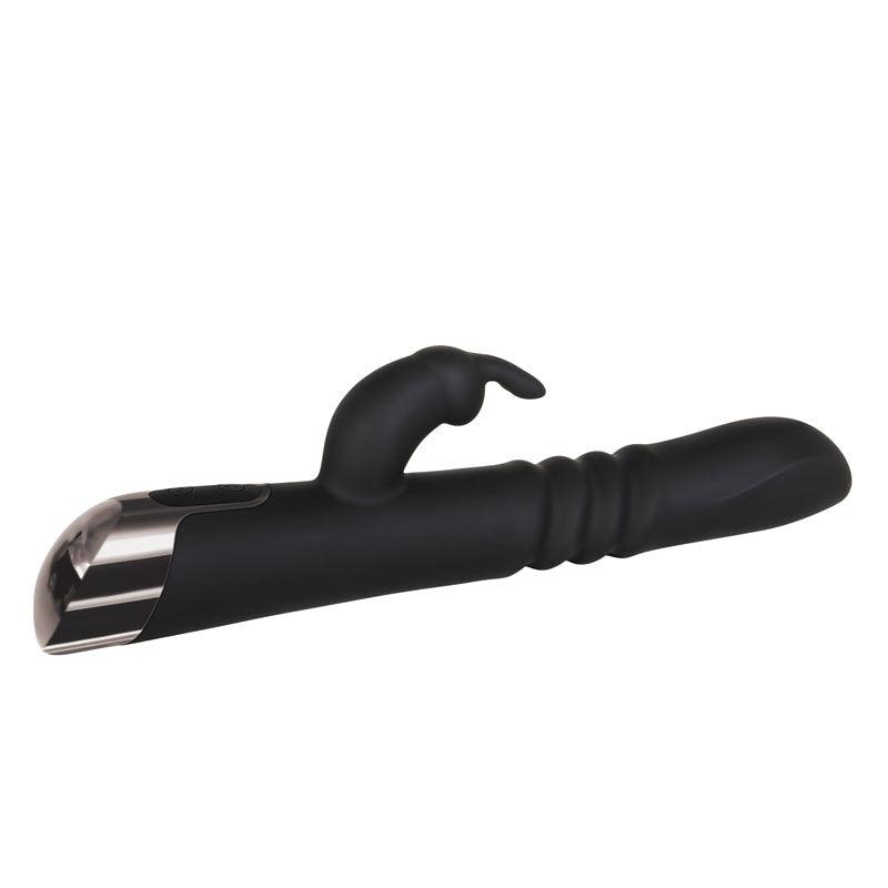 Evolved Rapid Rabbit - Black 25.4 cm USB Rechargeable Thrusting Rabbit Vibrator - EN-RS-8409-2