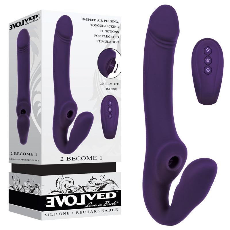 Evolved 2 BECOME 1 - Purple 23.5 cm USB Rechargeable Strapless Strap-On with Remote - EN-RS-9192-2