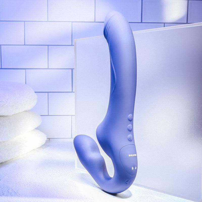 Evolved 2 BECOME 1 - Purple 23.5 cm USB Rechargeable Strapless Strap-On with Remote - EN-RS-9192-2