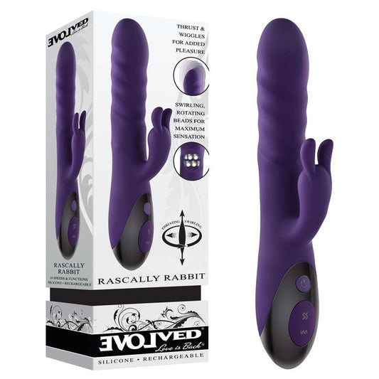 Evolved RASCALLY RABBIT - Purple 22.9 cm USB Rechargeable Rabbit Vibrator - EN-RS-9345-2