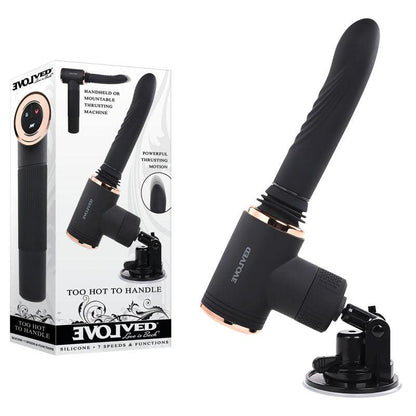 Evolved TOO HOT TO HANDLE - Black USB Rechargeable Thrusting Vibe with Stand - EN-RS-9390-2