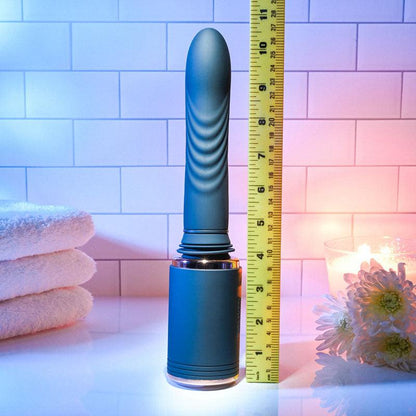 Evolved TOO HOT TO HANDLE - Black USB Rechargeable Thrusting Vibe with Stand - EN-RS-9390-2