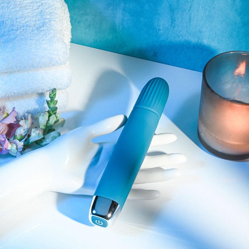 Evolved SUPER SLIM - Blue 19.7 cm USB Rechargeable Vibrator - EN-RS-9741-2