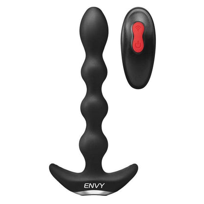 Envy Deep Reach Vibrating Anal Beads - Black 17.8 cm USB Rechargeable Vibrating Anal Beads with Wireless Remote - ENV-1002