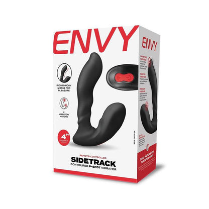 Envy Sidetrack Contoured P-Spot Vibrator - Black USB Rechargeable Prostate Massager with Wireless Remote - ENV-1004