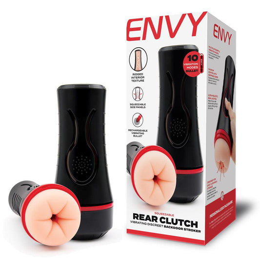 ENVY Squeezable Rear Clutch Stroker - Flesh Vibrating Anal Stroker - ENV-1006