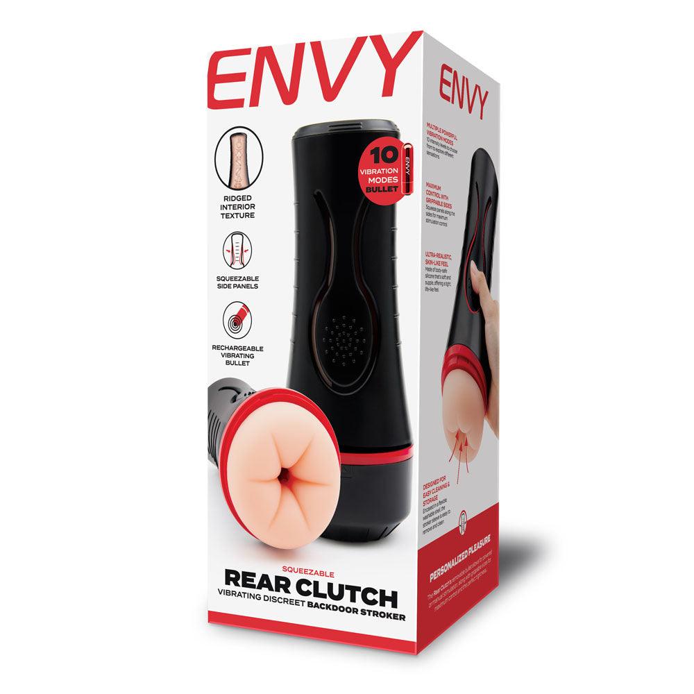 ENVY Squeezable Rear Clutch Stroker - Flesh Vibrating Anal Stroker - ENV-1006