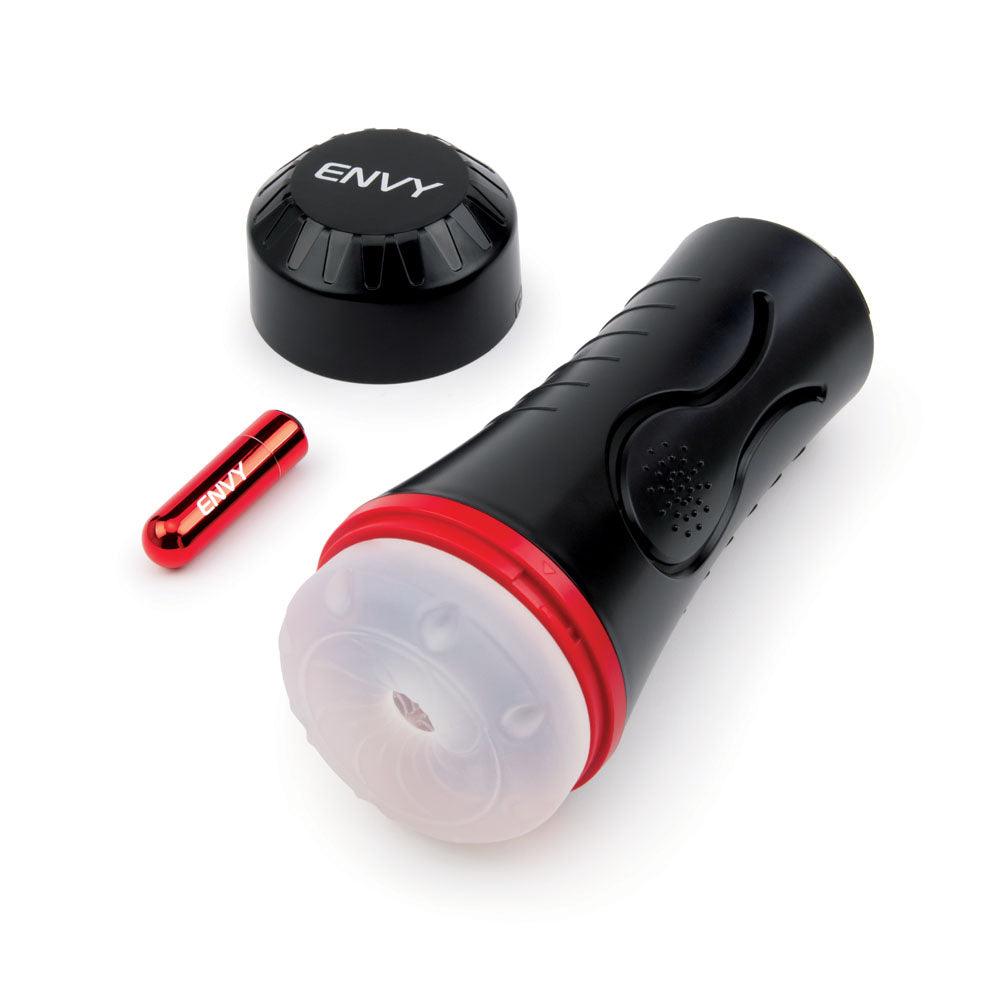 ENVY Squeezable Clear Clutch Stroker - Clear Vibrating Stroker - ENV-1007