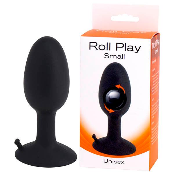 Roll Play - Black Small 8 cm Butt Plug with Internal Ball - F0071B10PGCX