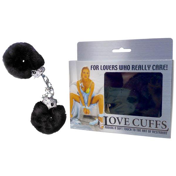 Love Cuffs - Black Fluffy Hand Cuffs - F2N108P/BK-000