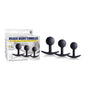 Under Night Tumbler - Black Butt Plugs with Weighted Balls - Set of 3 Sizes - FKQ010A000-010