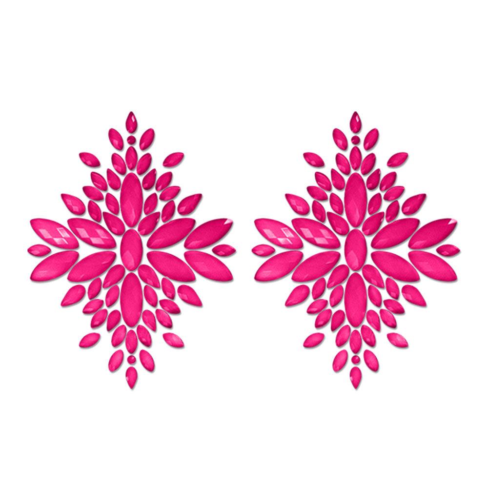 GLOW Fashion Pasties Set - Glow Pink Crystals - FLA105-NPK-OS-B