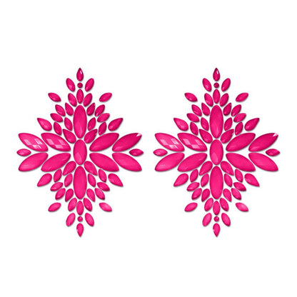 GLOW Fashion Pasties Set - Glow Pink Crystals - FLA105-NPK-OS-B