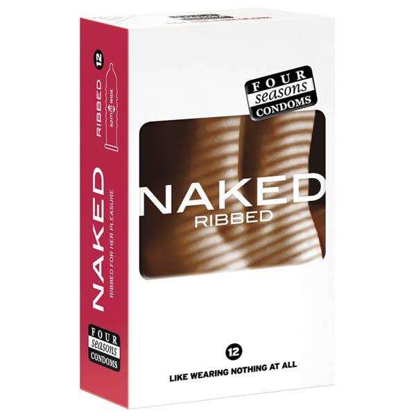 Naked Ribbed - Ultra Thin Ribbed & Lubed Condoms - 12 Pack - FOR024