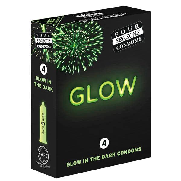 Glow N' Dark Condoms - Glow In The Dark Lubricated Condoms - 4 Pack - FOR067