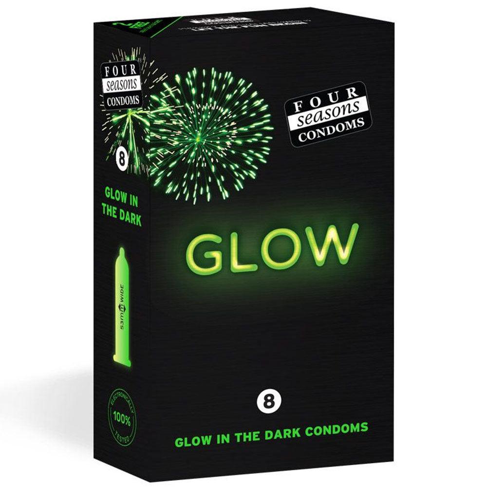 Glow N' Dark Condoms - Glow In The Dark Lubricated Condoms - 8 Pack - FOR068