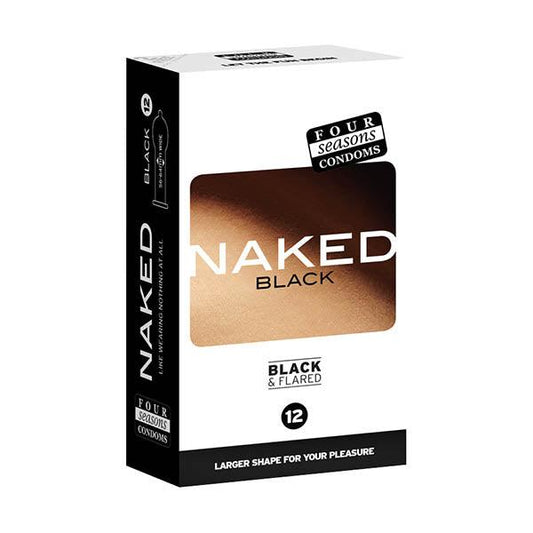 Four Seasons Naked Black - Ultra Thin Black Condoms - 12 Pack - FOR128