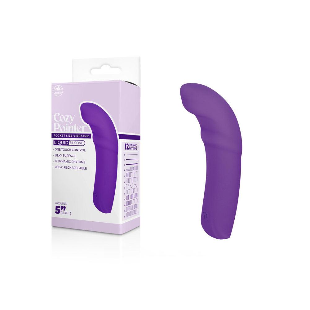 Cozy Pointer - Purple - Purple 12.7 cm USB Rechargeable Curved Mini Vibrator - FPBQ011A00-022