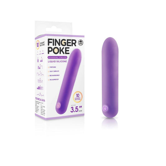 Finger Poke - Purple - Purple 8.9 cm USB Rechargeable Bullet - FPBQ017A00-022