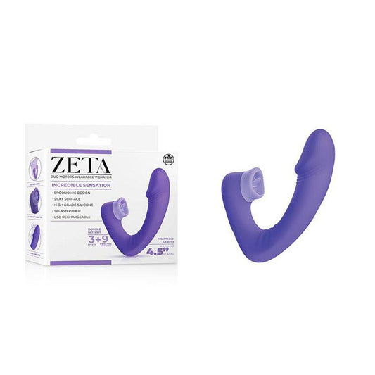 Zeta Duo Motor Wearable Vibrator - Purple 11.4 cm USB Rechargeable Vibrator with Flicking Clitoral Stimulator - FPBQ031A00-022