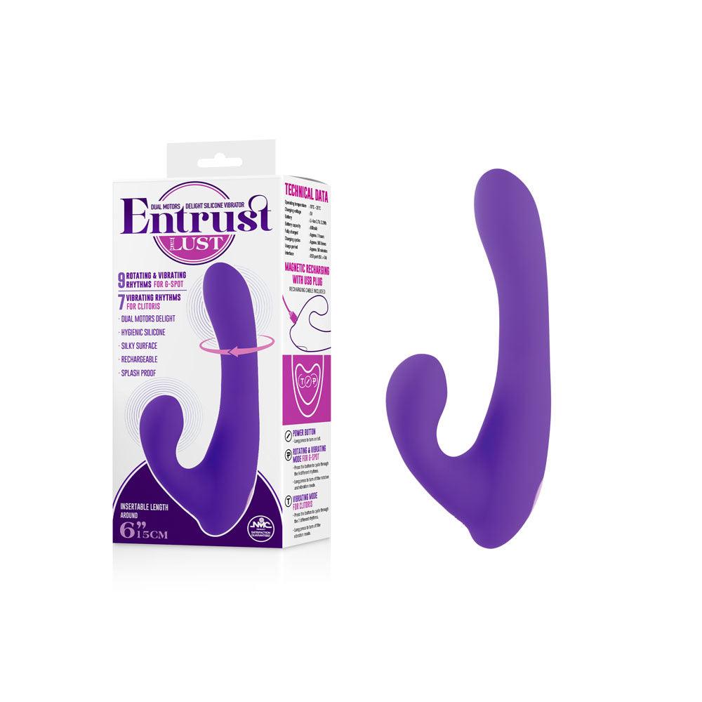 Entrust With Lust - Purple 15 cm USB Rechargeable Rotating Rabbit Vibrator - FPBQ034A00-022