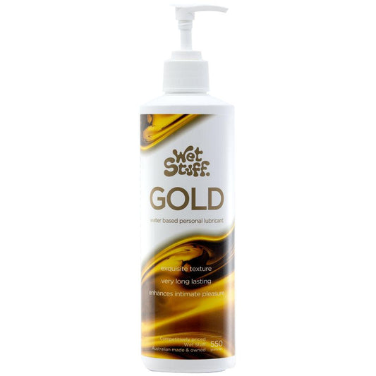 Wet Stuff Gold - 550g Pump - Water Based Lubricant - 550 gram Pump Bottle - GW10993