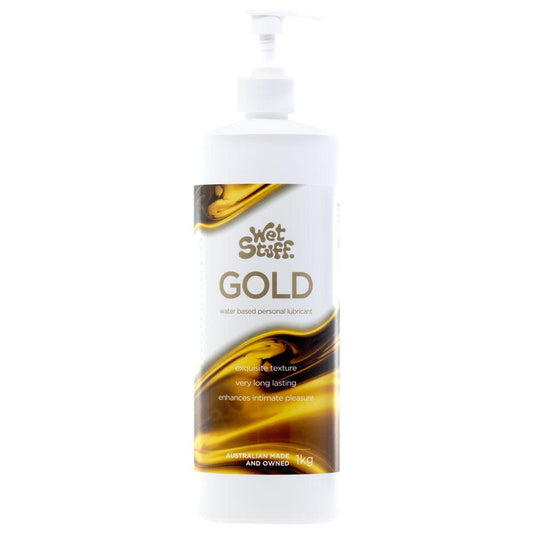 Wet Stuff Gold - 1kg Pump - Water Based Lubricant - 1 kg Pump Bottle - GW10995