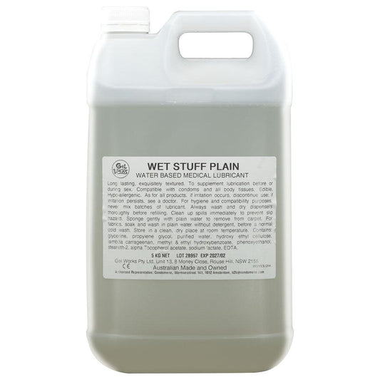 Wet Stuff Plain - 5kg Bottle - Water Based Lubricant with Vitamin E - 5 kg Bottle - GW32210