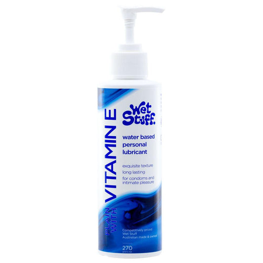 Wet Stuff Plain - 270g Pump - Water Based Lubricant with Vitamin E - 270 gram Pump Bottle - GW38060