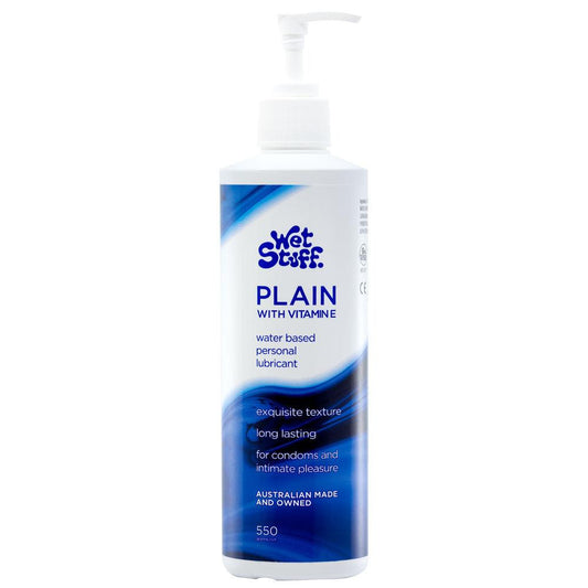 Wet Stuff Plain - 550g Pump - Water Based Lubricant with Vitamin E - 550 gram Pump Bottle - GW39043