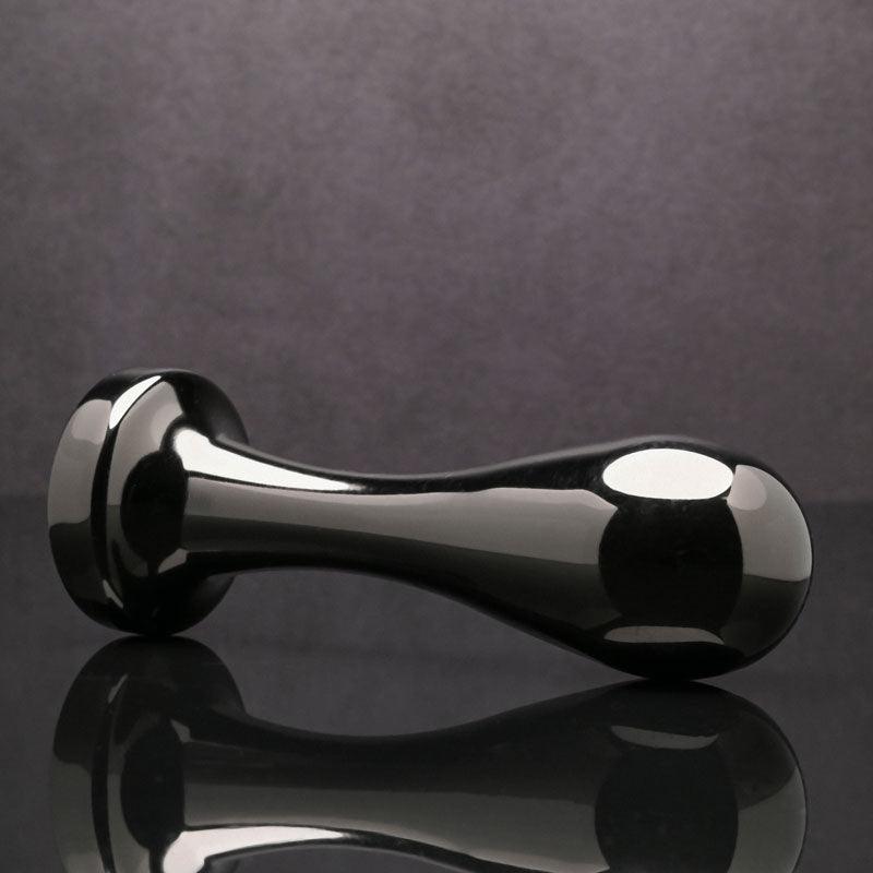 Gender X BLACK PEARL - Gunmetal 12.4 cm Metal Butt Plug with Black Gem Base - GX-BP-0228-2