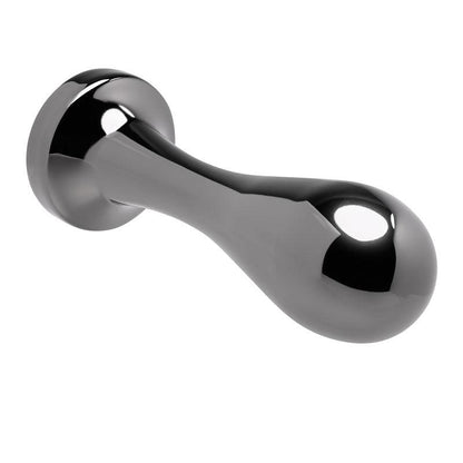 Gender X BLACK PEARL - Gunmetal 12.4 cm Metal Butt Plug with Black Gem Base - GX-BP-0228-2