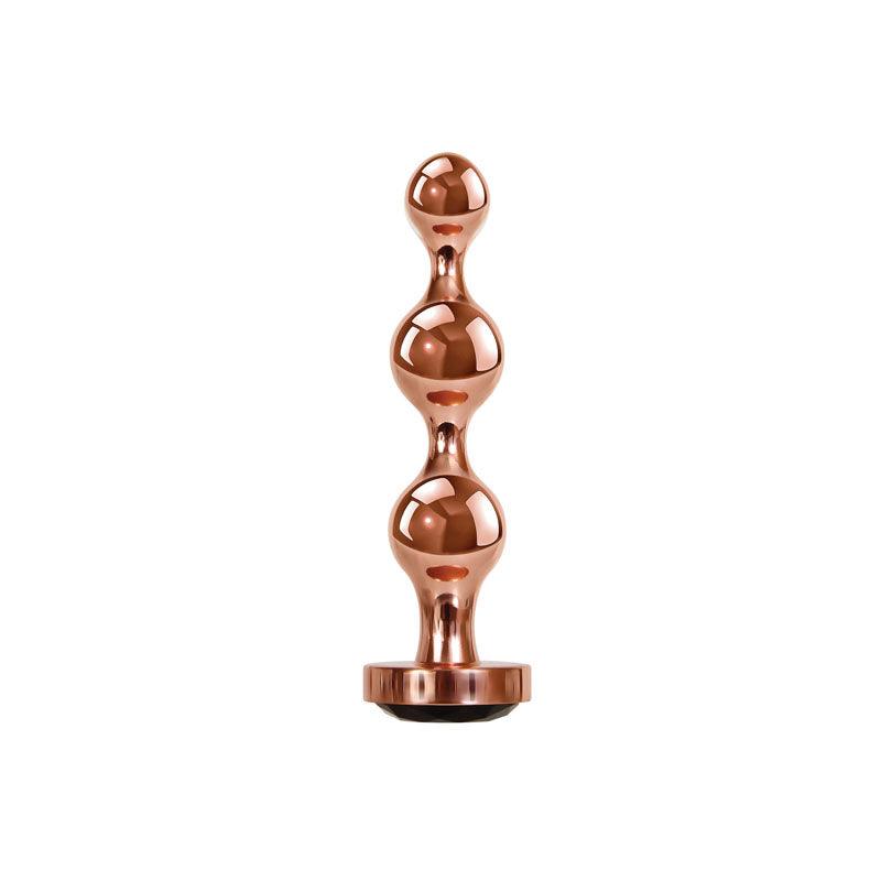 Gender X GOLD DIGGER SMALL - Rose Gold Small Butt Plug with Black Gem Base - GX-BP-9123-2