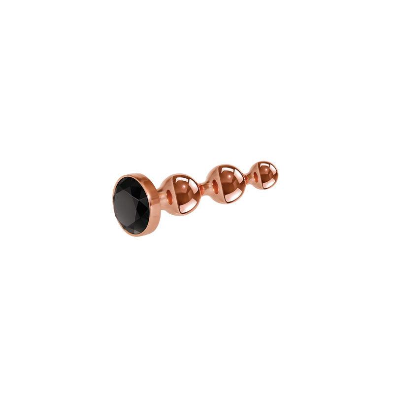 Gender X GOLD DIGGER SMALL - Rose Gold Small Butt Plug with Black Gem Base - GX-BP-9123-2