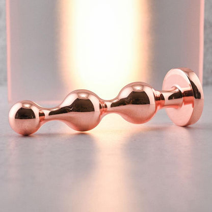 Gender X GOLD DIGGER Large - Rose Gold Large Butt Plug with Black Gem Base - GX-BP-9147-2