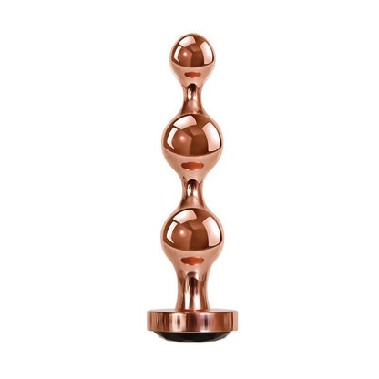 Gender X GOLD DIGGER Large - Rose Gold Large Butt Plug with Black Gem Base - GX-BP-9147-2