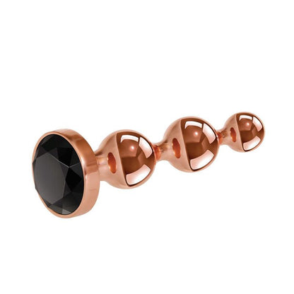 Gender X GOLD DIGGER Large - Rose Gold Large Butt Plug with Black Gem Base - GX-BP-9147-2