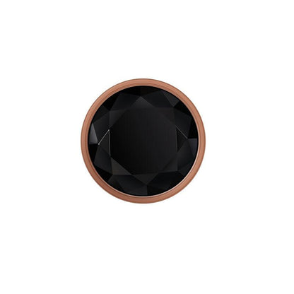 Gender X GOLD DIGGER Large - Rose Gold Large Butt Plug with Black Gem Base - GX-BP-9147-2