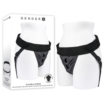 Gender X DOUBLE RIDER - Black Adjustable Strap-On Harness (No Probe Included) - GX-HR-9024-2