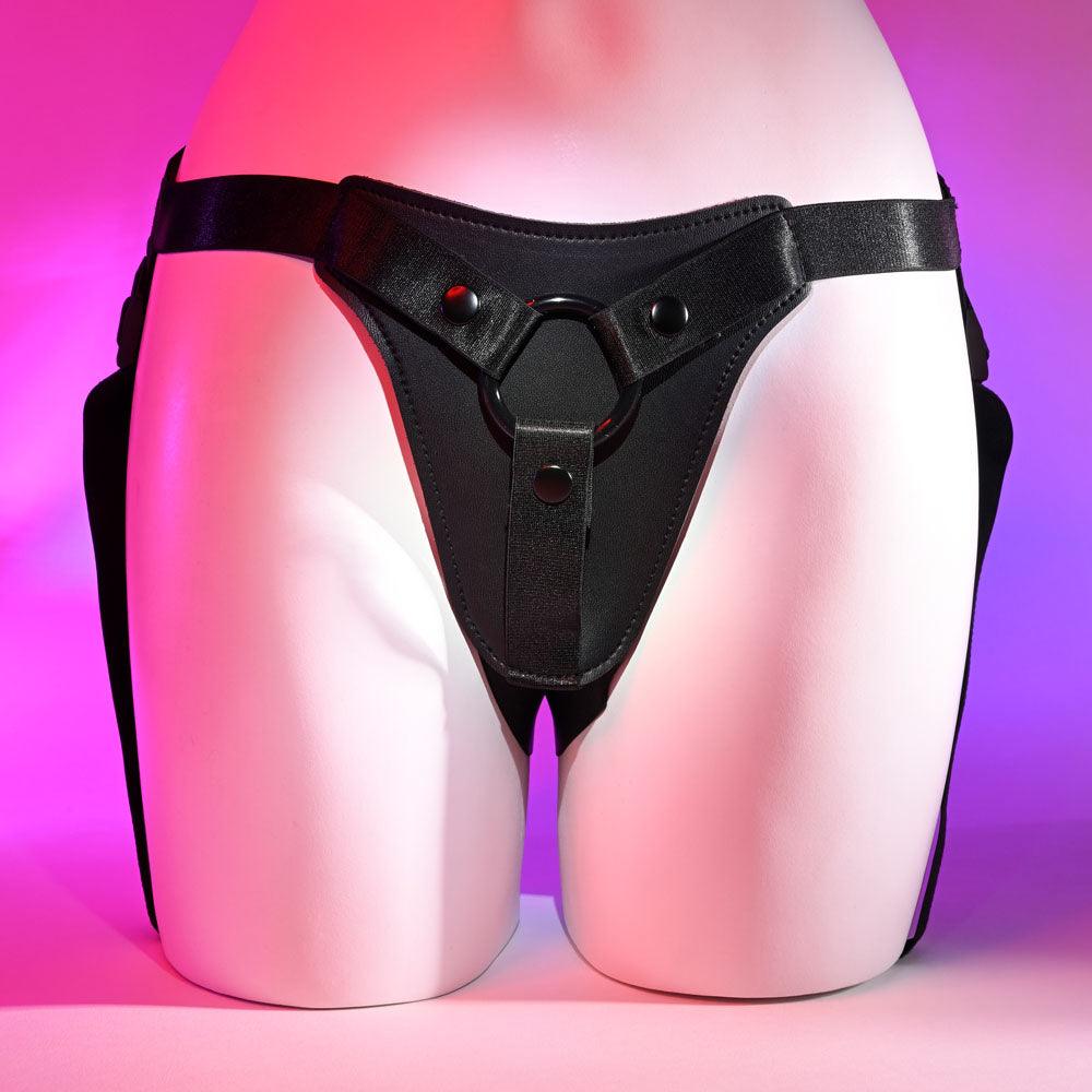 Gender X PLEASURE HARNESS - Black Adjustable Harness (No Probe Included) - GX-HR-9031-2