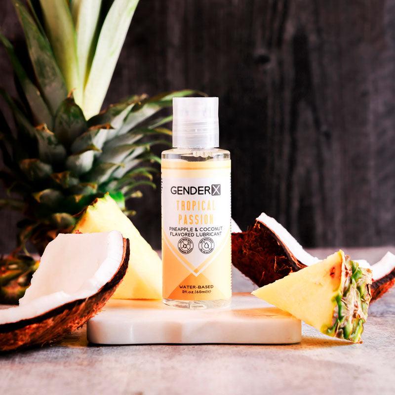 Gender X TROPICAL PASSION Flavoured Lube - 60 ml - Pineapple & Coconut Flavoured Water Based Lubricant - 60 ml Bottle - GX-LQ-1867-2