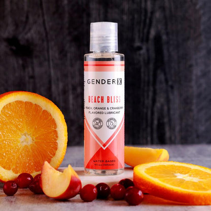 Gender X BEACH BLISS Flavoured Lube - 120 ml - Peach, Orange & Cranberry Flavoured Water Based Lubricant - 120 ml Bottle - GX-LQ-1898-2