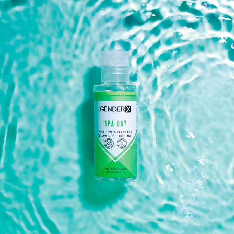 Gender X SPA DAY Flavoured Lube - 60 ml - Mint, Lime & Cucumber Flavoured Water Based Lubricant - 60 ml Bottle - GX-LQ-1904-2