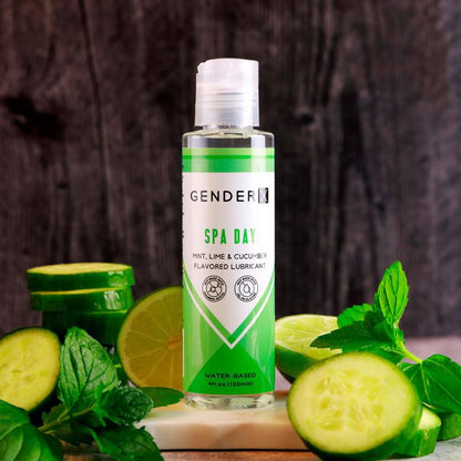 Gender X SPA DAY Flavoured Lube - 120 ml - Mint, Lime & Cucumber Flavoured Water Based Lubricant - 120 ml Bottle - GX-LQ-1911-2