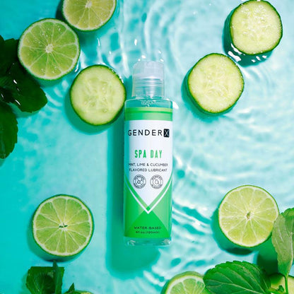 Gender X SPA DAY Flavoured Lube - 120 ml - Mint, Lime & Cucumber Flavoured Water Based Lubricant - 120 ml Bottle - GX-LQ-1911-2