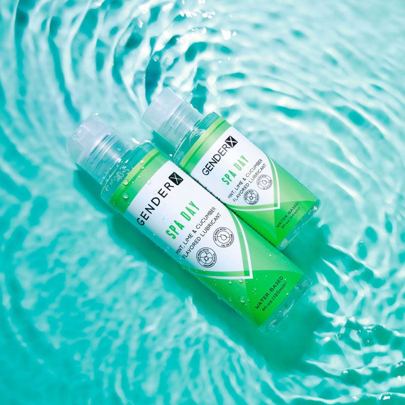 Gender X SPA DAY Flavoured Lube - 120 ml - Mint, Lime & Cucumber Flavoured Water Based Lubricant - 120 ml Bottle - GX-LQ-1911-2